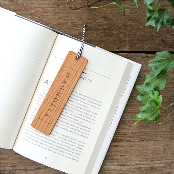 Magnolia Wooden Bookmark/For Book/Pages  - Picture 1 of 4